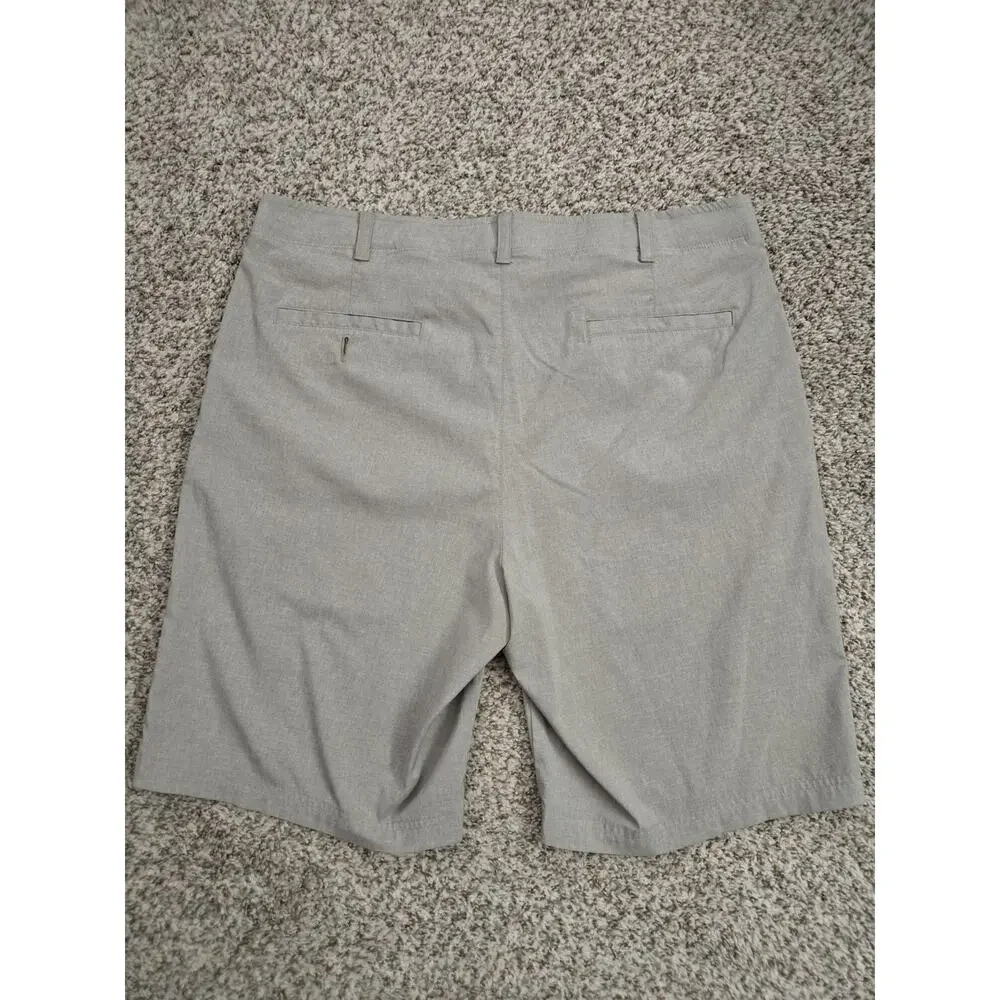 Ben Hogan Men's Beige Chino Shorts Flat Front Zip Button Slash Pockets Size 38